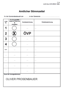 OEVP Stimmzettel Prosenbauer